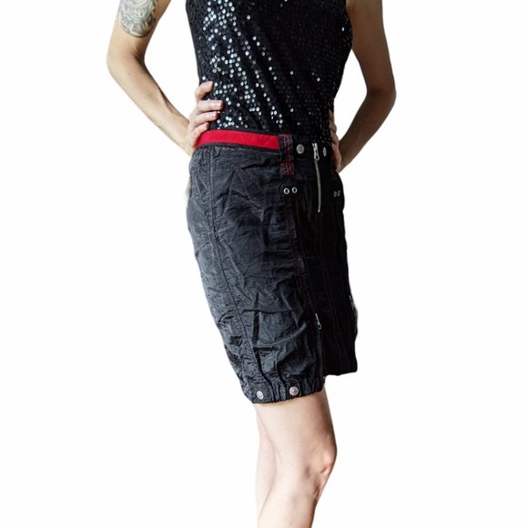 Freesoul black and red skirt with zippers, size S, made in Italy - Picture 3 of 12